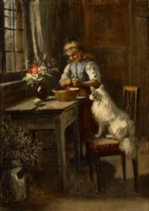 Peters, Pietronella (1848–1924) vor 1924 Mädchen in der Küche