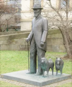 Wilhelm II. mit seinen Hunden vor dem Stuttgarter Wilhelmspalais (Hermann-Christian Zimmerle, 1991), Abb. 02