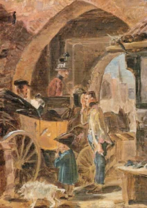 Spitzweg, Carl (1808 - 1885), JJJJ Die Postkutsche (Ausschnitt), Niedersächs. Landesmuseum