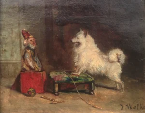 Walker, John Hanson ( 1844 – 1933) Hund mit Spielzeug, ca. 1890