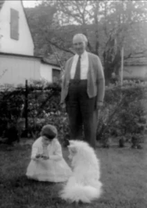 Alfred Jahn und Sylvia ca. 1960 im Garten Am Grünen Hagen 56 (Foto Sylvia Wolter)
