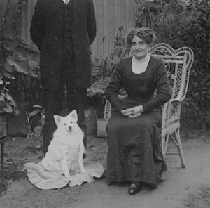 Frank Skjellerup and his wife photographed in their garden in Cape Town about the time he re-discovered Grigg's comet (Orchiston collection) 2