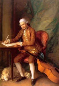 Gainsborough, Thomas (1727 – 1788), 1777 Porträt des deutschen Komponisten Carl Friedrich Abel (1723-1787)