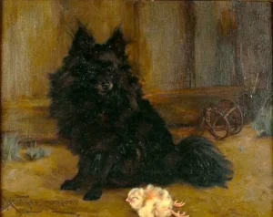 McIntyre Croxford, Agnes, Study of a dog with a dead bird